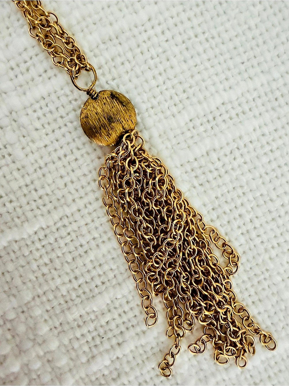 Gold-Tone Tassel Pendant Necklace